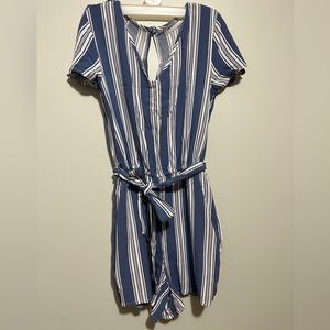 REAL Women blue&white striped romper.